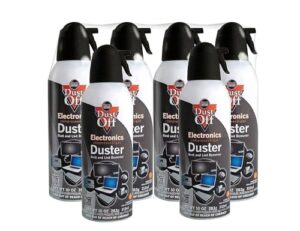 dust-off disposable compressed gas duster, 10 oz cans, 6 pack