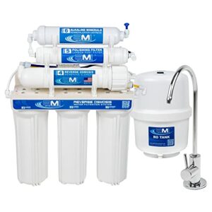 applied membranes inc. 6-stage alkaline under-sink reverse osmosis water filter system, 50 gallons per day