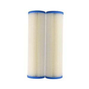 Tier1 20 Micron 10 Inch x 2.5 Inch | 2-Pack Pleated Cellulose Whole House Sediment Water Filter Replacement Cartridge | Compatible with American Plumber W20CLA, GE FXWPC, S1A-D, Home Water Filter