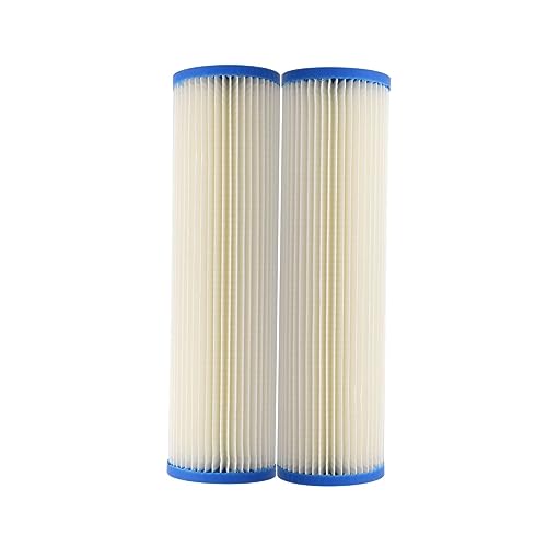 Tier1 20 Micron 10 Inch x 2.5 Inch | 2-Pack Pleated Cellulose Whole House Sediment Water Filter Replacement Cartridge | Compatible with American Plumber W20CLA, GE FXWPC, S1A-D, Home Water Filter