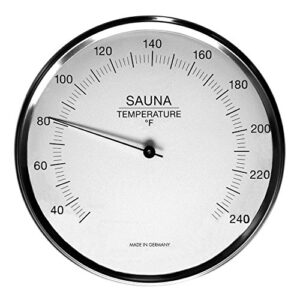 Fischer Sauna Thermometer 6.3", 198-01F (USA-Version, °F) - Made in Germany