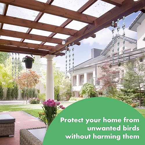 Bird BLINDER Bird Deterrent - Bird Reflective Repellent Outdoor Devices - Bird Scare Devices - Window Reflector Deterrents - Wind Twisting Bird Scare Rods - Holographic Devices (12 inch, Set of 5)