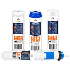 5 stage reverse osmosis replacement water filter kit with 75gpd membrane | 5 micron 10 x 2.5 inch cartridges | compatible with dwc30001, wfpfc8002, fxwtc, whef-whwc, whkf-whwc, pentek dgd series