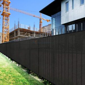 TANG Sunshades Depot 6'FTx 25'FT Black Fence Privacy Screen Temporary Fence Privacy Screen 150 GSM Windscreen Fence Netting Cover 88% Privacy Blockage Excellent Airflow 3 Years Warranty with Zipties