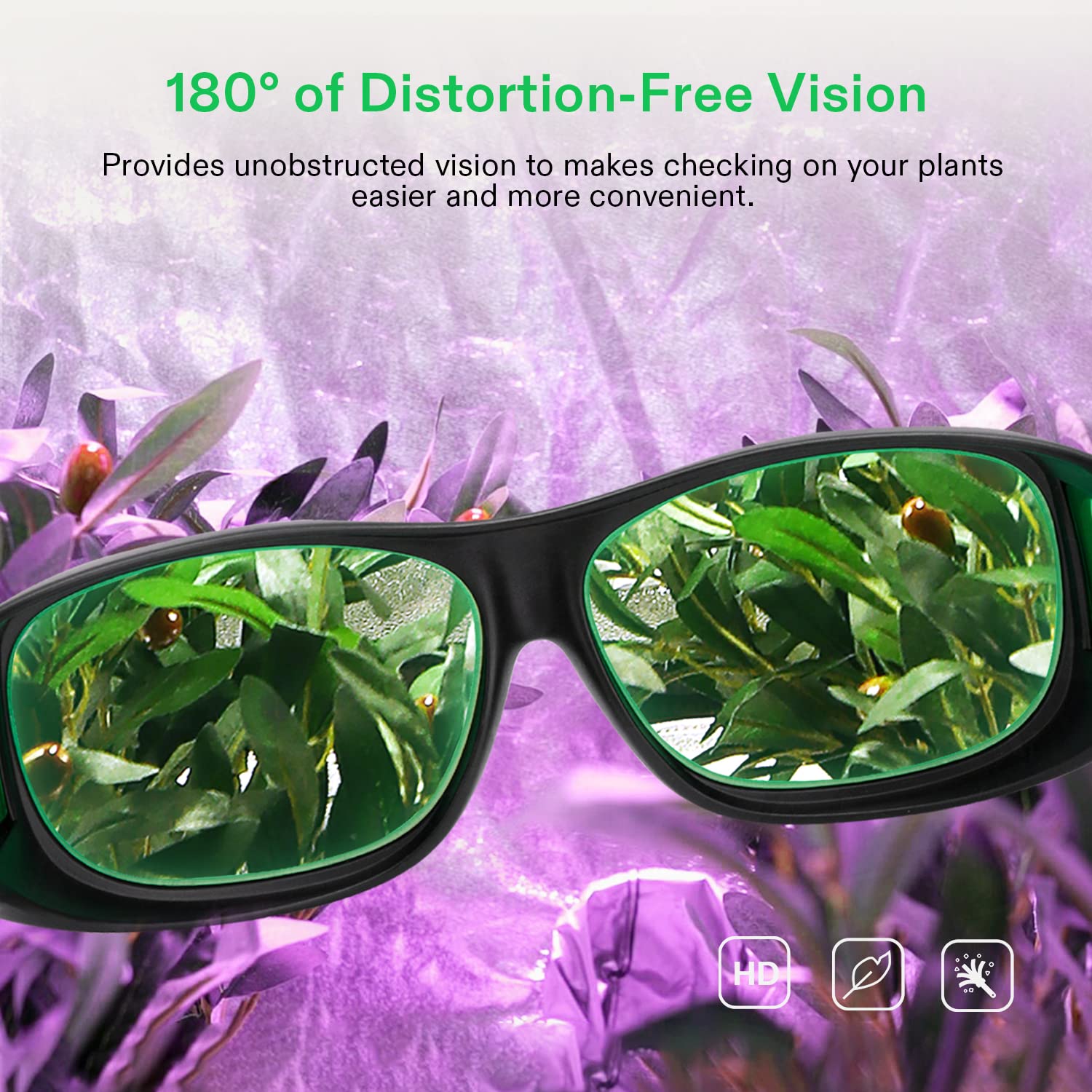 VIVOSUN Indoor Hydroponics LED Grow Room Glasses with Glasses Case