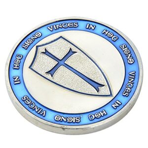 GogoForward Commemorative Knights Templar Cross Masonic Mason Silver Coin(Blue)