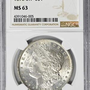 1878-P Morgan Silver Dollar, 8TF, MS63, NGC