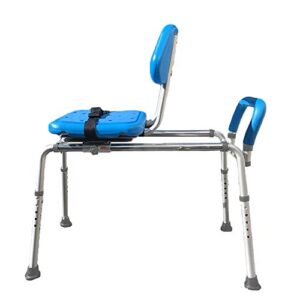 Gateway Premium Sliding Bath Transfer Bench with Swivel Seat-Padded (Blue)