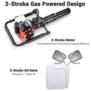 Yescom 900W 2 Stroke T Post Driver 32.7CC Gas Powered Portable Fence Pile Hammer Gasoline Motor Pile Driver with Piling Head Tools EPA Engine