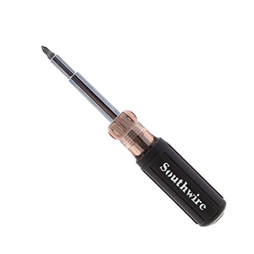 Southwire 59723940 12-In-1 Multi-Bit Screwdriver; Interchangeable Bits; Comfort Grip Handle; hex 1/4"; 5/16"; 3/8"; Phillips #1;2;3; slotted SL4-5;SL6-8;sl8-10; and square #1;2