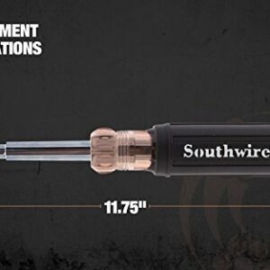 Southwire 59723940 12-In-1 Multi-Bit Screwdriver; Interchangeable Bits; Comfort Grip Handle; hex 1/4"; 5/16"; 3/8"; Phillips #1;2;3; slotted SL4-5;SL6-8;sl8-10; and square #1;2