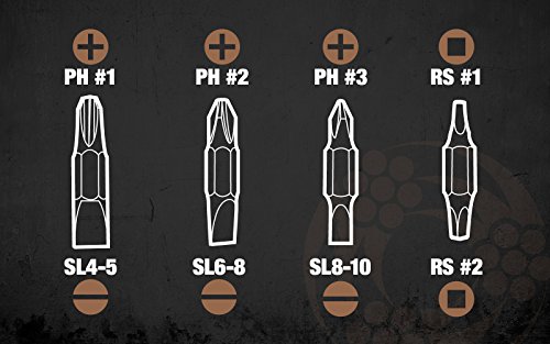 Southwire 59723940 12-In-1 Multi-Bit Screwdriver; Interchangeable Bits; Comfort Grip Handle; hex 1/4"; 5/16"; 3/8"; Phillips #1;2;3; slotted SL4-5;SL6-8;sl8-10; and square #1;2