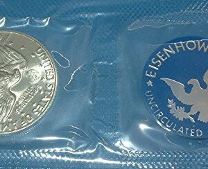 1974 S -S Uncirculated Eisenhower"Blue Pack" Silver Dollar with Original Packaging $1 Brilliant Uncirculated US Mint