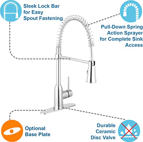 Pacific Bay Rainier Pull-Down Kitchen Sink Faucet (Chrome)