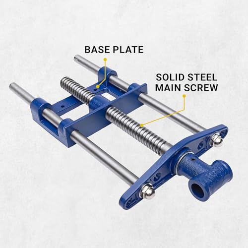 Yost Vises F9WW Front Vise | 9 Inch Woodworking Vise with guide bars | Blue