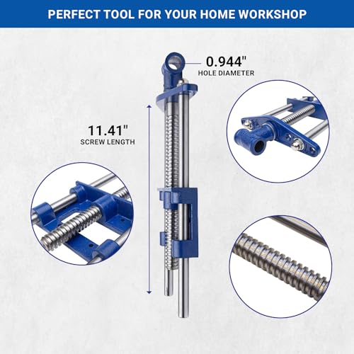 Yost Vises F9WW Front Vise | 9 Inch Woodworking Vise with guide bars | Blue