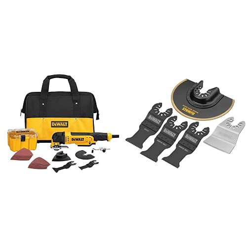 DEWALT DWE315K Multi Material Corded Oscillating Tool Kit with DWA4216 5-Piece Oscillating Accessory Kit