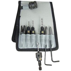 snappy tools deluxe countersink set in belt clip pouch #48010