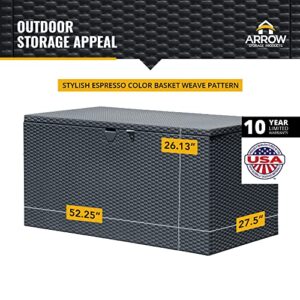 Arrow 4' x 2' x 2' Spacemaker Anthracite 134 Gallon Hot-Dipped Galvanized Steel Storage Deck Box