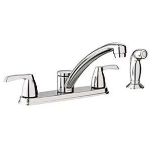 moen 87046 adler two low arc kitchen faucet with optional knob or lever handles, chrome