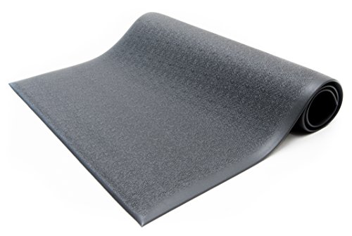 Bertech Anti-Fatigue Floor Mat, 3 Feet x 5 Feet x 3/8 Inch Thick, Textured Pattern Top, Bevelled on All Sides, Black, Made in USA - AFTX38-3x5BLKBEV