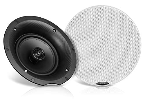 Pyle 5.25” Pair Bluetooth Universal Flush Mount In-wall In-ceiling 2-Way Speaker System Dual Polypropylene Cone & Polymer Tweeter Stereo Sound 240 Watts (PDICBT57),Black