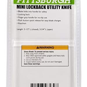 pittsburgh Mini Folding Lock-Back Utility Knife with Five Blades, 2.5, Varies