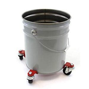 4 Steel Heavy Duty 5 Gallon Drum Bucket Dolly Dollies Steel Frame Easy Push Roll Swivel Casters