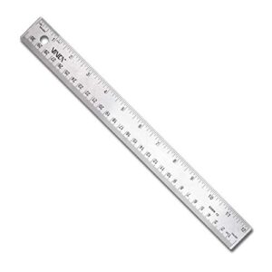vinca ssrn-12 stainless steel office drawing ruler 0-12 inch 0-30cm with non slip cork base measuring tool