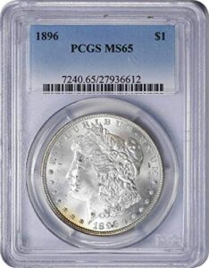 1896-p morgan dollar ms65 pcgs
