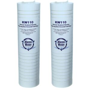 kleenwater filter compatible with aqua-pure ap110, kleenwater brand kw110 replacement water filter cartridge, 5 micron dirt rust and sediment filtration, set of 2