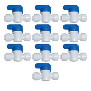 yzm 1/4" od tube quick connect equal diameter shut off valve switch reverse osmosis system water purifier fitting,10 pcs