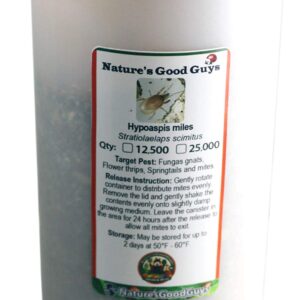 NaturesGoodGuys 25,000 Live Hypoaspis Miles (Predatory Mites) - Guaranteed Live Delivery!