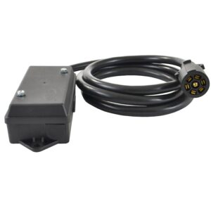 conntek 10110-124bx 7-way cord & wired junction box, 10.3', black