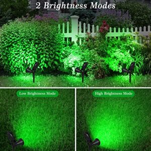 T-SUN Solar Spotlights, Waterproof Outdoor Solar Powered Spot Lights Auto-ON/Off 180°Angle Adjustable Solar Lights for Tree, Patio, Yard, Garden, Driveway, Pool Area (Green-2pack)