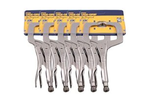 irwin vise grip 11r 11" c clamp locking regular tip easy release pliers (5 pack)
