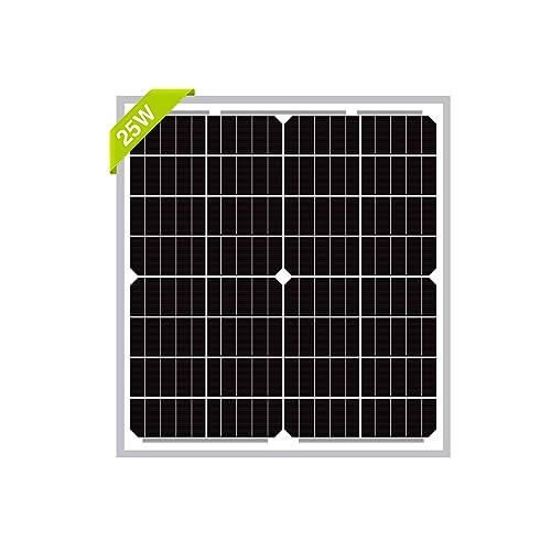 Newpowa 25W Monocrystalline Solar Panel 12V 25 Watt Mono Solar Panel Module for RV Marine Boat Off Grid