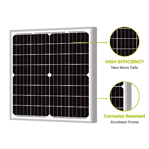 Newpowa 25W Monocrystalline Solar Panel 12V 25 Watt Mono Solar Panel Module for RV Marine Boat Off Grid