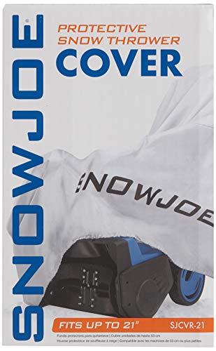 Snow Joe SJCVR-21 Universal Electric + Cordless Indoor/Outdoor Snow Thrower Cover for Snow Throwers up to 21-Inches in Width White