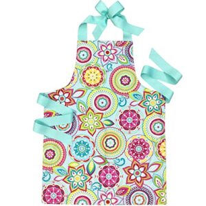 sara sews handmade colorful aqua baking art craft apron gift for tween girl