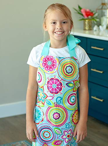 Sara Sews Handmade Colorful Aqua Baking Art Craft Apron Gift for Tween Girl