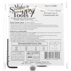 Snappy Tools Quick Change Chuck & 3 Piece Countersink Set #43400