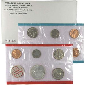 1968 various mint marks united states mint uncirculated coin set in original government packaging uncirculated
