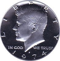 1974 s gem proof kennedy half dollar us coin half dollar uncirculated us mint