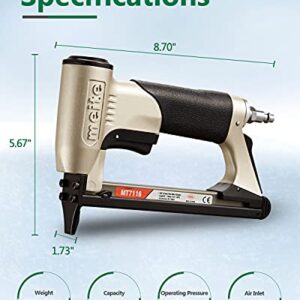 meite MT7116 Pneumatic Staple Gun - 22 Gauge 71 Series 3/8-Inch Crown 1/4-Inch to 5/8-Inch Length Air Upholstery Staple Gun Fine Wire Upholstery Stapler Gun