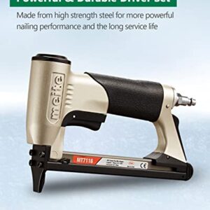 meite MT7116 Pneumatic Staple Gun - 22 Gauge 71 Series 3/8-Inch Crown 1/4-Inch to 5/8-Inch Length Air Upholstery Staple Gun Fine Wire Upholstery Stapler Gun