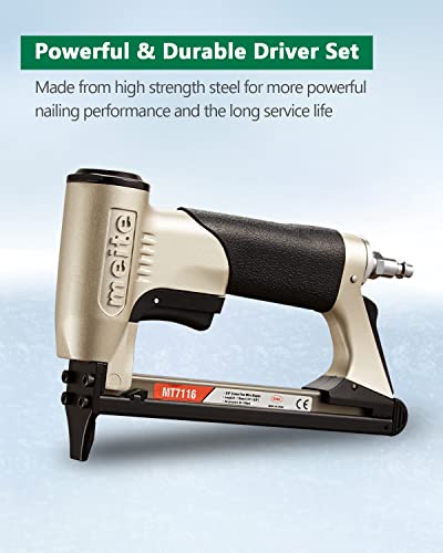 meite MT7116 Pneumatic Staple Gun - 22 Gauge 71 Series 3/8-Inch Crown 1/4-Inch to 5/8-Inch Length Air Upholstery Staple Gun Fine Wire Upholstery Stapler Gun