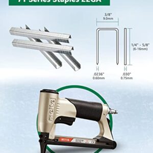 meite MT7116 Pneumatic Staple Gun - 22 Gauge 71 Series 3/8-Inch Crown 1/4-Inch to 5/8-Inch Length Air Upholstery Staple Gun Fine Wire Upholstery Stapler Gun