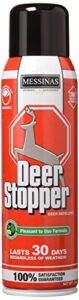 deer stopper garden animal repellent - safe & effective, all natural food grade ingredients; repels deer elk, and moose; ready to use, 15 oz. spray can