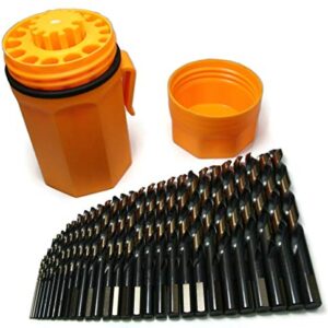 Norseman Super Premium Magnum 29 Piece Drill Bit Set - Orange Ultradex - 46962-135 Degree Split Point - Round Shank With Three Flats